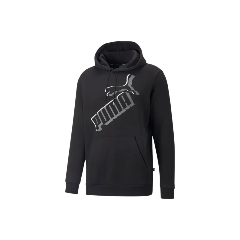 PUMA Essentials+ Big Logo Men's Hoodie Sweatshirt Men's Black-0