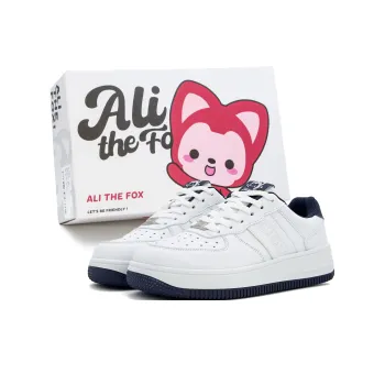 ALI THE FOX Low Top Skateboard Shoes Women's Classic White/Hai Chang Blue