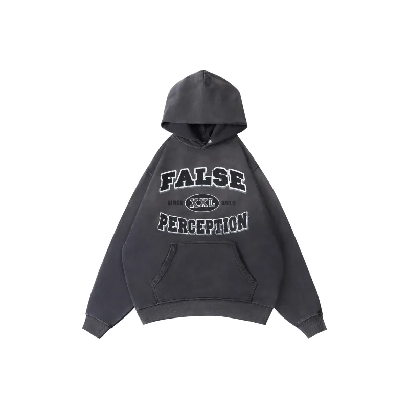 False Perception Hoodie Unisex Washed Black-0