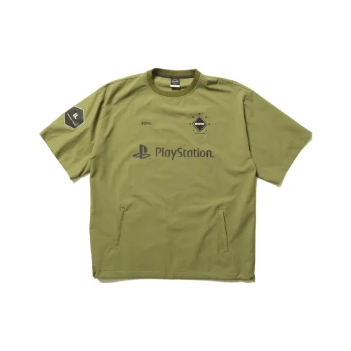 Playstation X F.C Real Bristol PlayStation Co-brand T-Shirts Unisex Khaki