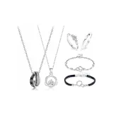 Mobius Couple Rings+Necklace+Bracelet