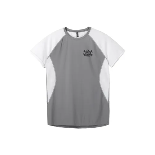 Muscle Dog T-Shirt Men's Light Gray & White