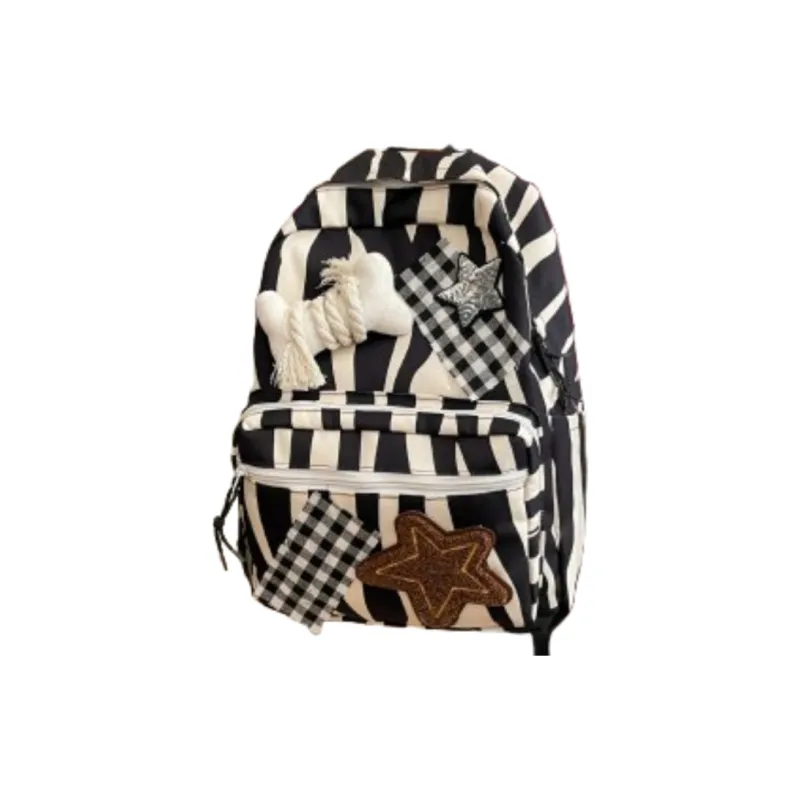 KAMLUI Nylon Backpack Unisex Brown Star/Black Star-0