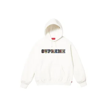 Supreme Collegiate Patchwork Leather Hooded Sweatshirt