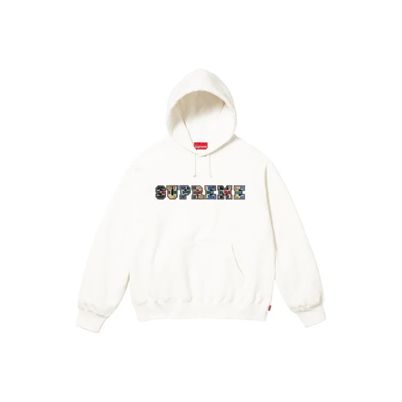 Supreme Collegiate Patchwork Leather Hooded Sweatshirt-4