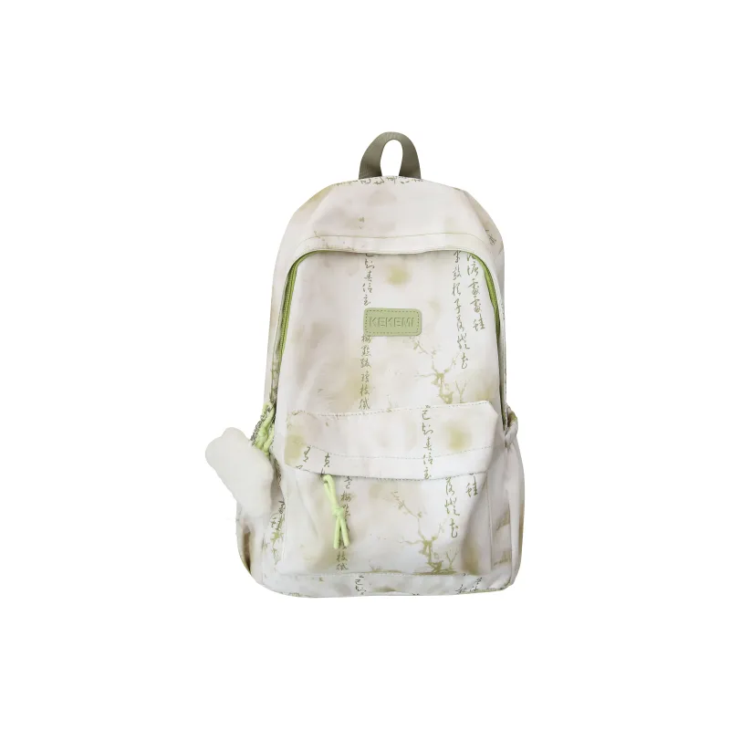 LUVISTRUE Nylon Backpack Regular Unisex Gray/Pink/Fruit Green/Blue/Cyan Green-11