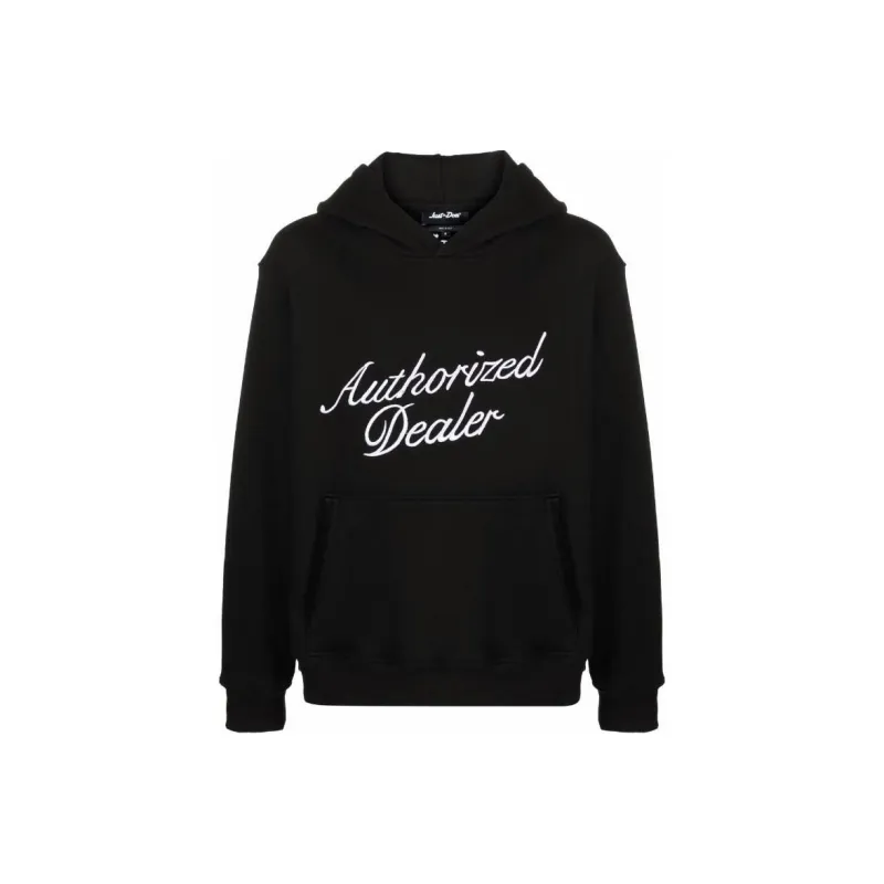 Just Don Authorized Dealer Slogan print Cotton Hoodie-0