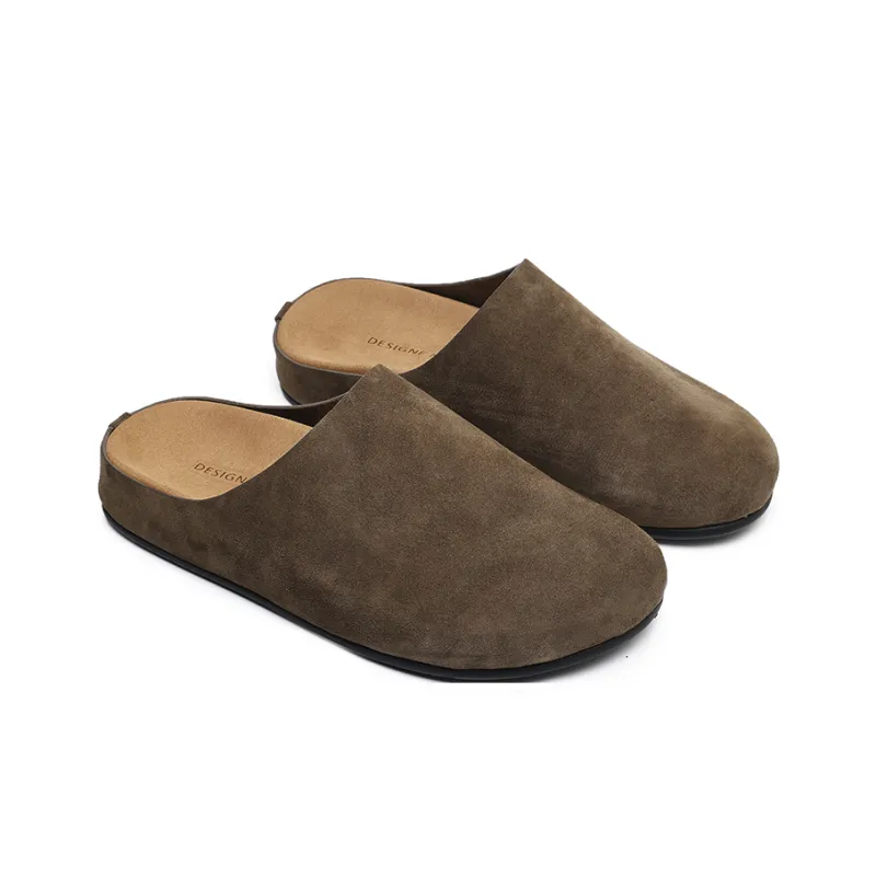 Angelmi Slip Resistant Abrasion Resistant Quiet Wrap toe Slippers Unisex Umber-2