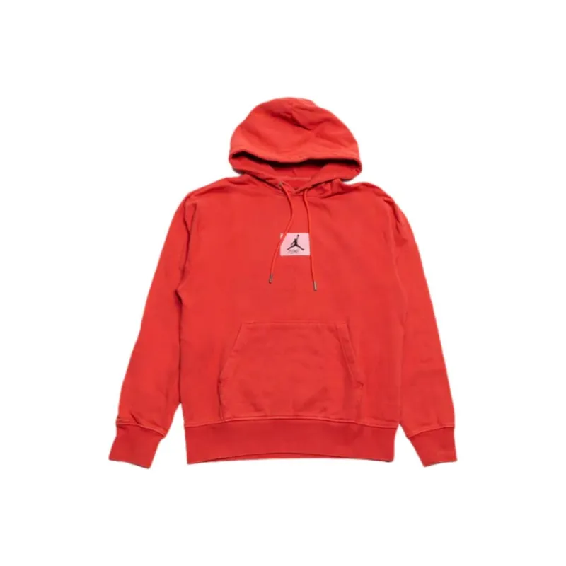 Jordan Essentials Statement Fleece Washed Pullover Hoodie Sweatshirt Men's Red-0