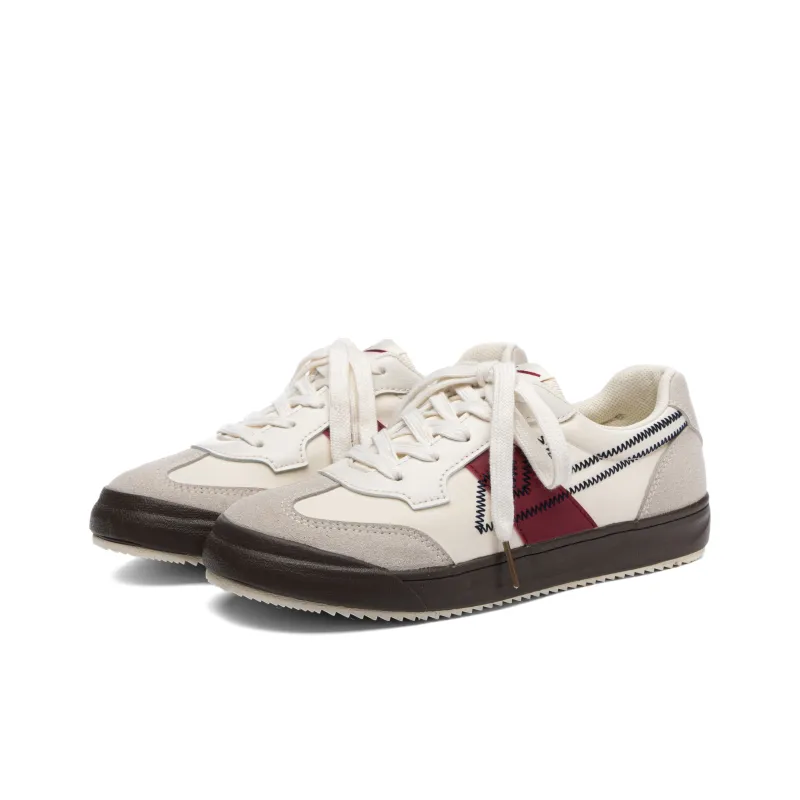 Warrior Wear resistant And Lightweight Low Top German Army Trainers Beige Red-2