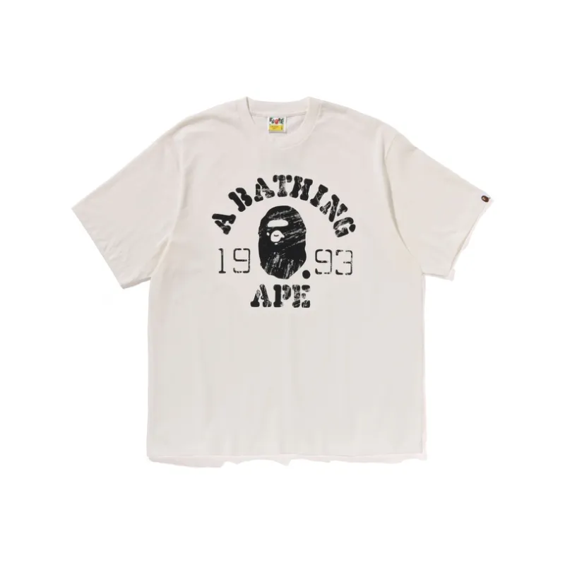 A BATHING APE Screen Print College Relaxed Fit Tee-3