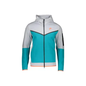 Nike Sportswear Tech Fleece Full Zip Hoodie Grey/Light Blue/Orange/Black