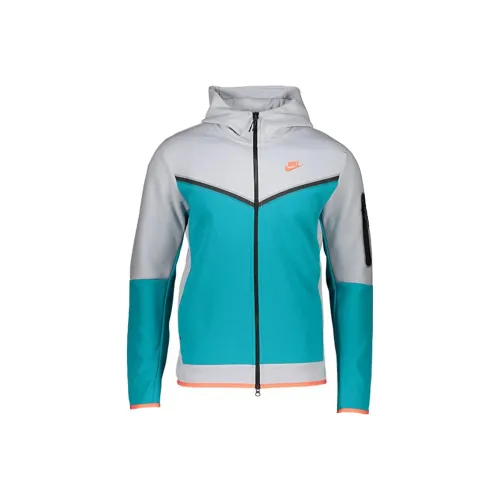 Nike Sportswear Tech Fleece Full Zip Hoodie Grey/Light Blue/Orange/Black