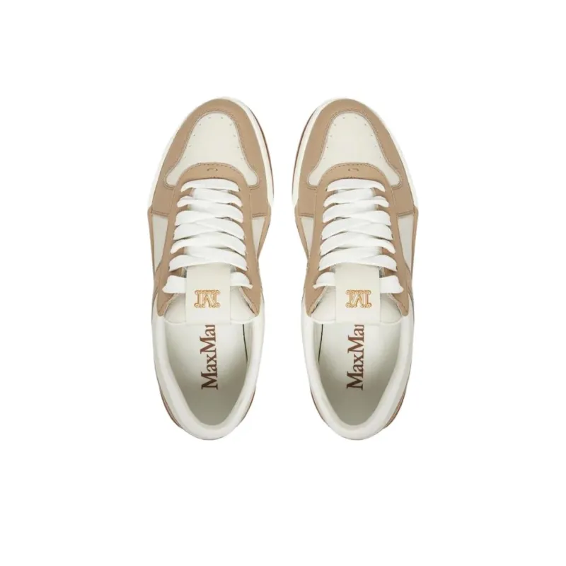MaxMara Low Top Skateboard Shoes Women's White Brown-4
