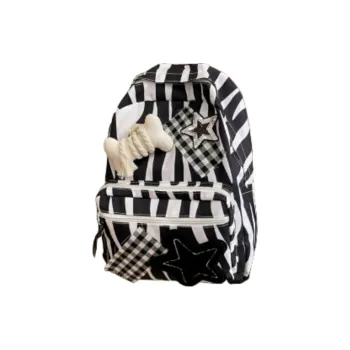 KAMLUI Nylon Backpack Unisex Brown Star/Black Star