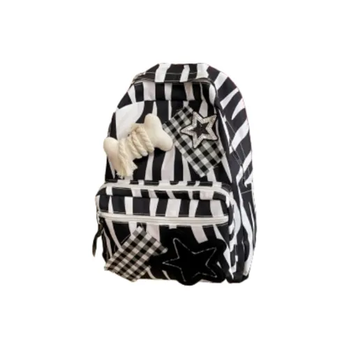 KAMLUI Nylon Backpack Unisex Brown Star/Black Star