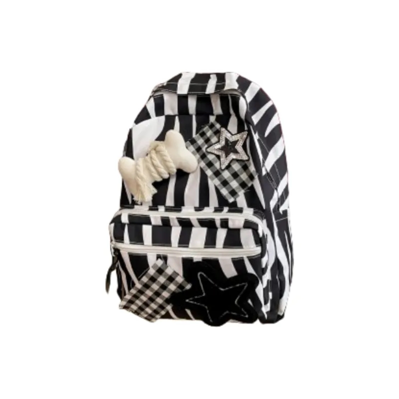 KAMLUI Nylon Backpack Unisex Brown Star/Black Star-6