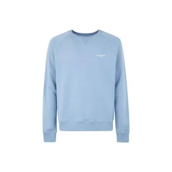 BALMAIN Logo-Flocked Crewneck Sweatshirt