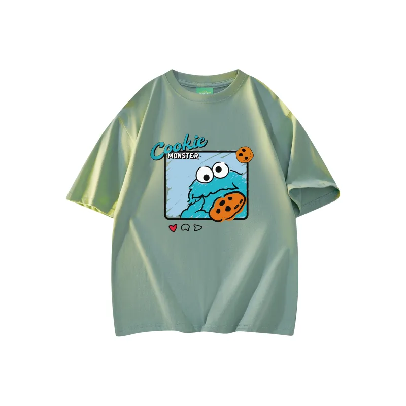 SESAME STREET [Cookie Monster Collection] Short Sleeved T Shirts Unisex-11
