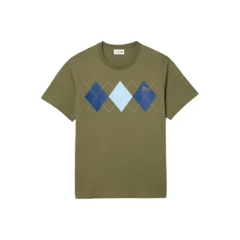LACOSTE Argyle print Cotton T shirt