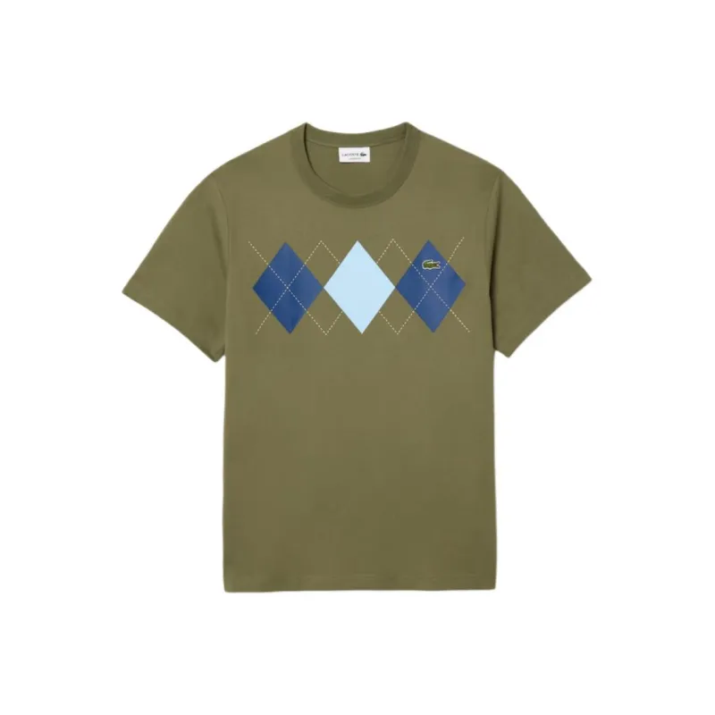 LACOSTE Argyle print Cotton T shirt-0