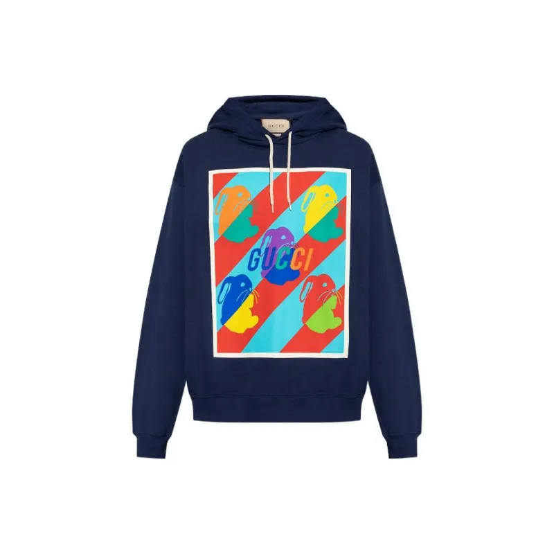 GUCCI Lunar New Year Bunny Print Hooded Sweatshirt-0