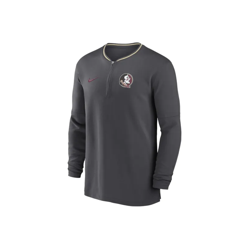 Nike Florida State Seminoles Sideline Coach Men's Nike Dri FIT College 1/2 Zip Long Sleeve Top-0