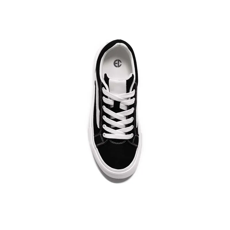 ENRICO COVERI Low Top Skateboard Shoes Unisex Black White-4