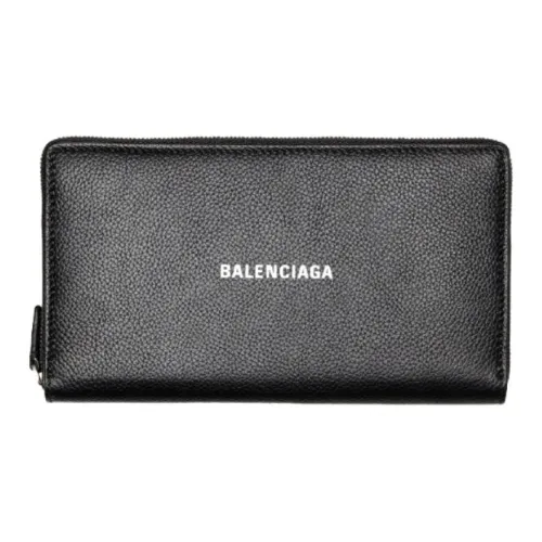 Balenciaga Grained Calfskin Wallet Unisex Black