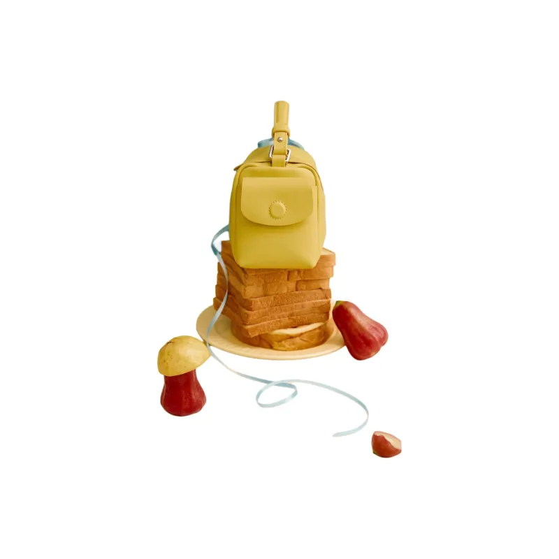 THE YELLOW SHOP Cow Leather Shoulder Bag Crossbody Bag Handbag Medium Size Women's Light Mustard Yellow-1