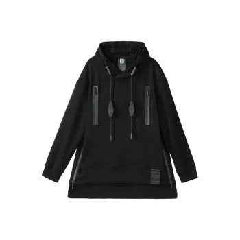 NORVINCY Deconstructed Style Split Hem Tail Casual Sweatshirt Unisex