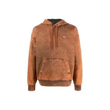DIESEL Logo Patch Denim Drawstring Hoodie