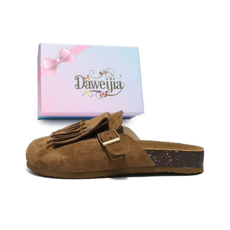 Dawei's House Fringe Abrasion Resistant Wrap toe Slippers Women's-0