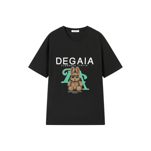 DEGAIA 블랙 레터링 남성 티셔츠