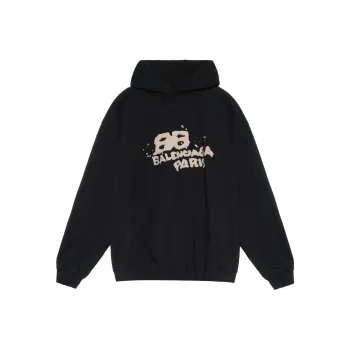 Balenciaga Large Fit Hand Drawn Bb Icon Hoodie