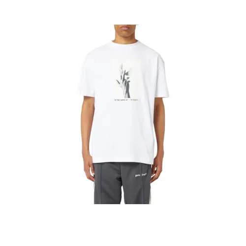PALM ANGELS Wings Logo Printed Crewneck T Shirt