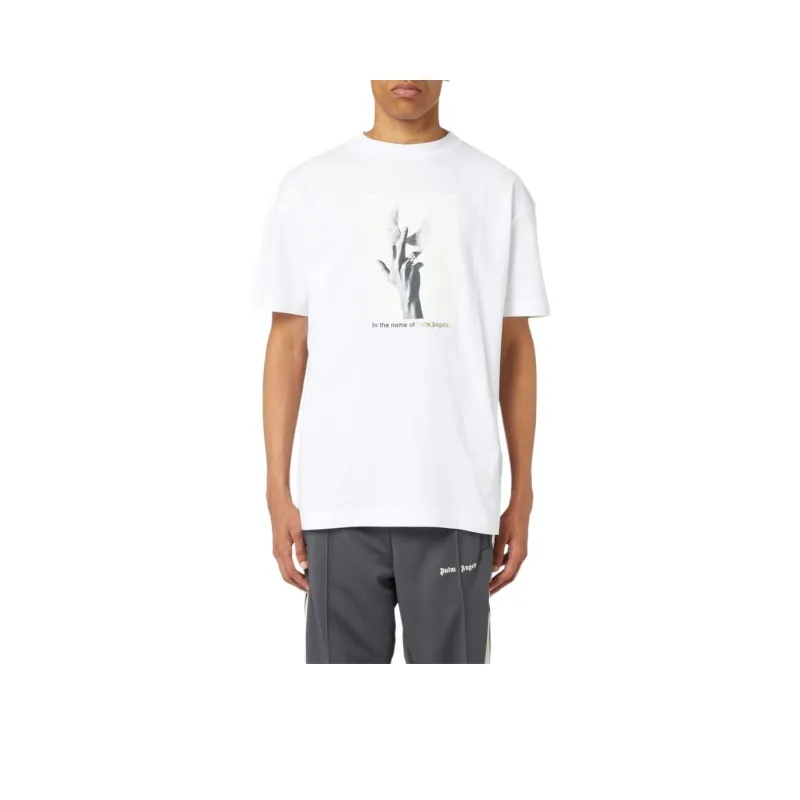 PALM ANGELS Wings Logo Printed Crewneck T Shirt-0
