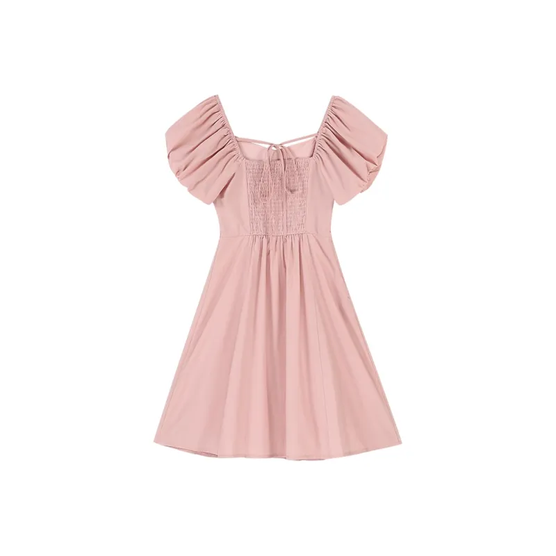 CIVICERA Short Sleeved Dress Women's Pink-1
