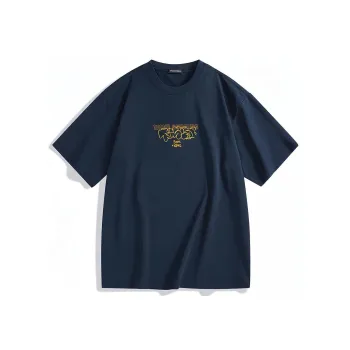 PEACEBIRD MEN T-Shirts Men Dark Blue 1 Loose Fit