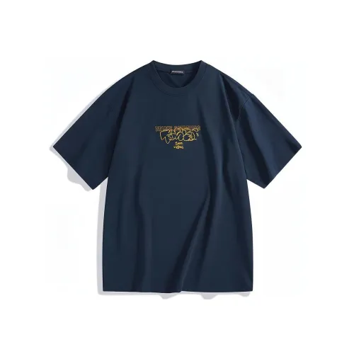 PEACEBIRD MEN T-Shirts Men Dark Blue 1 Loose Fit