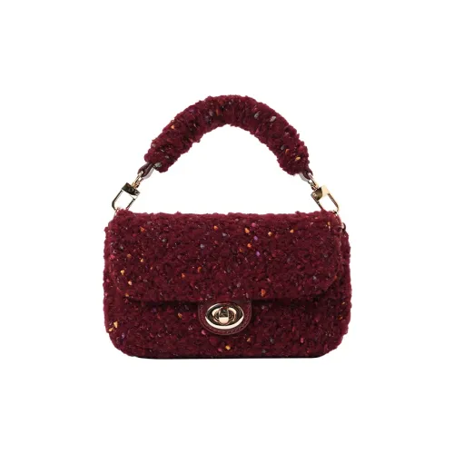 ELLE Fabric Crossbody Handbag Women's Christmas Red