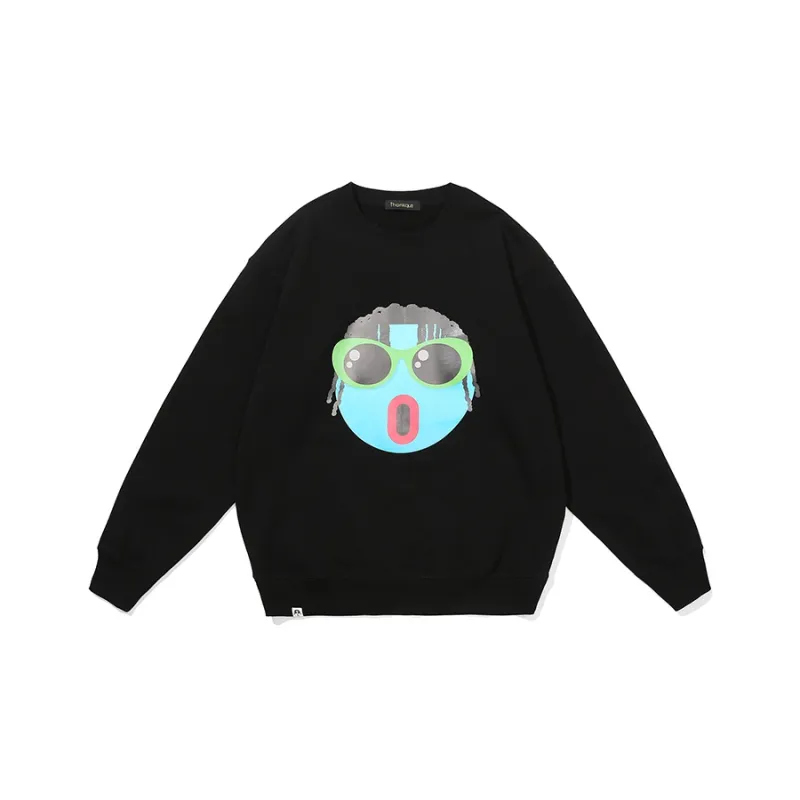 Thankque Crew Neck Loose Fit Sweatshirt Unisex-0