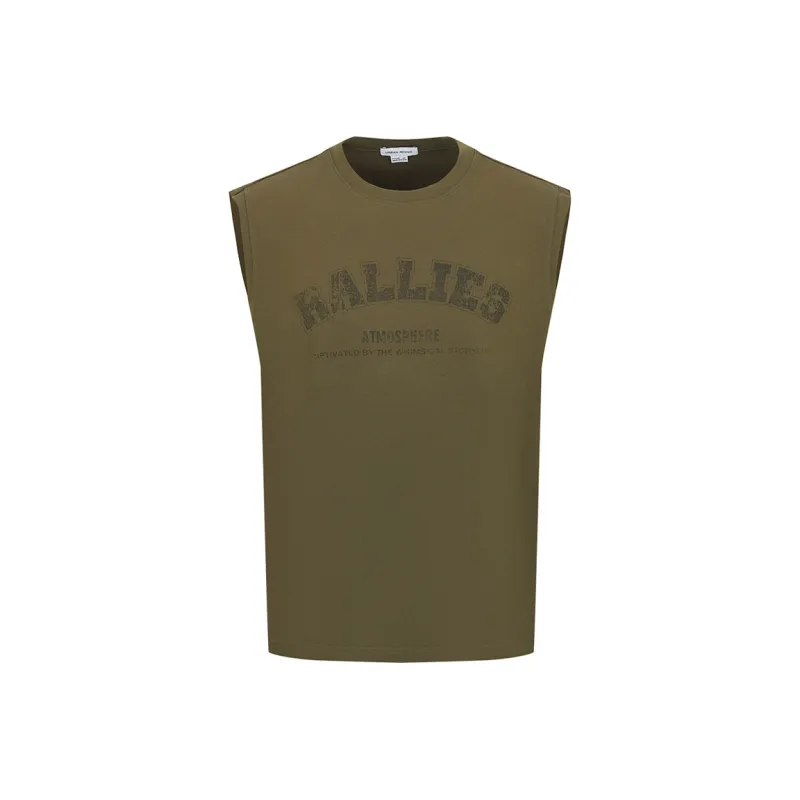 URBAN REVIVO Tank Top Men's Gray Green-0