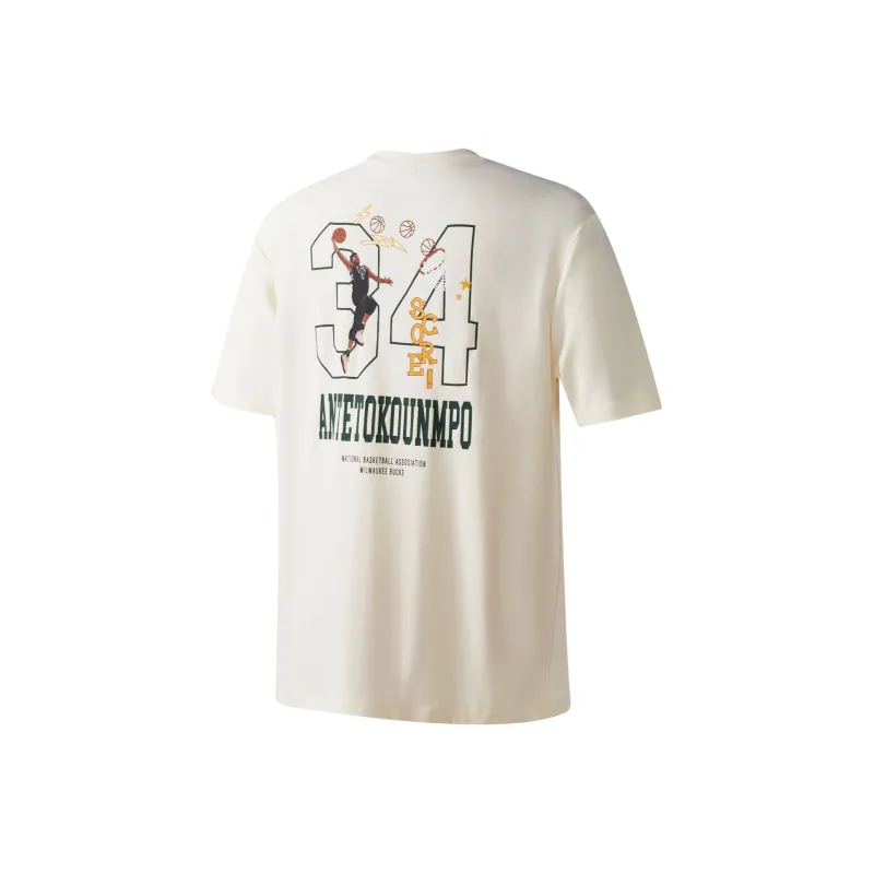 NBA Milwaukee Bucks T Shirts Unisex Ecru-0