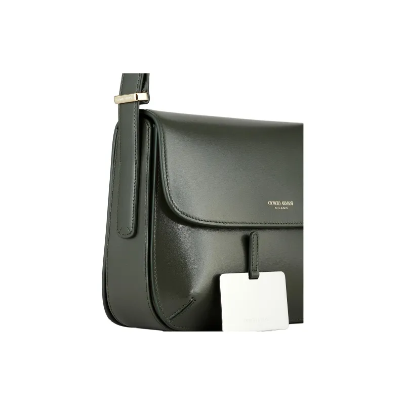 AMANI La Prima Cow Leather Portable Crossbody Bag Shoulder Bag Large Size Women's Green-4
