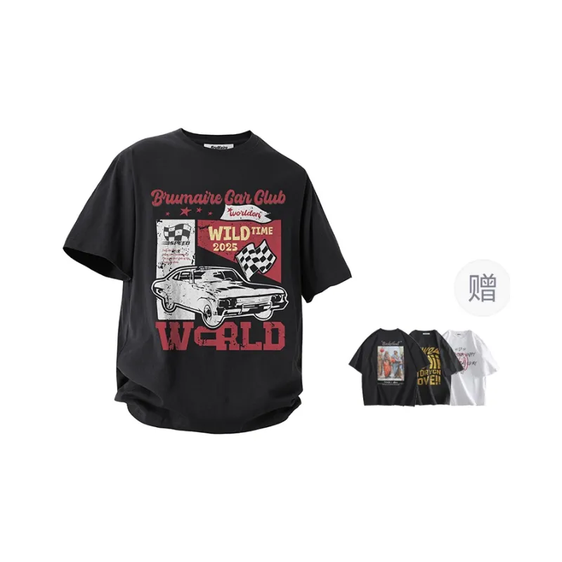 BRUMAIRE T Shirt Unisex Dark Gray Includes Random Print Short Sleeved-2