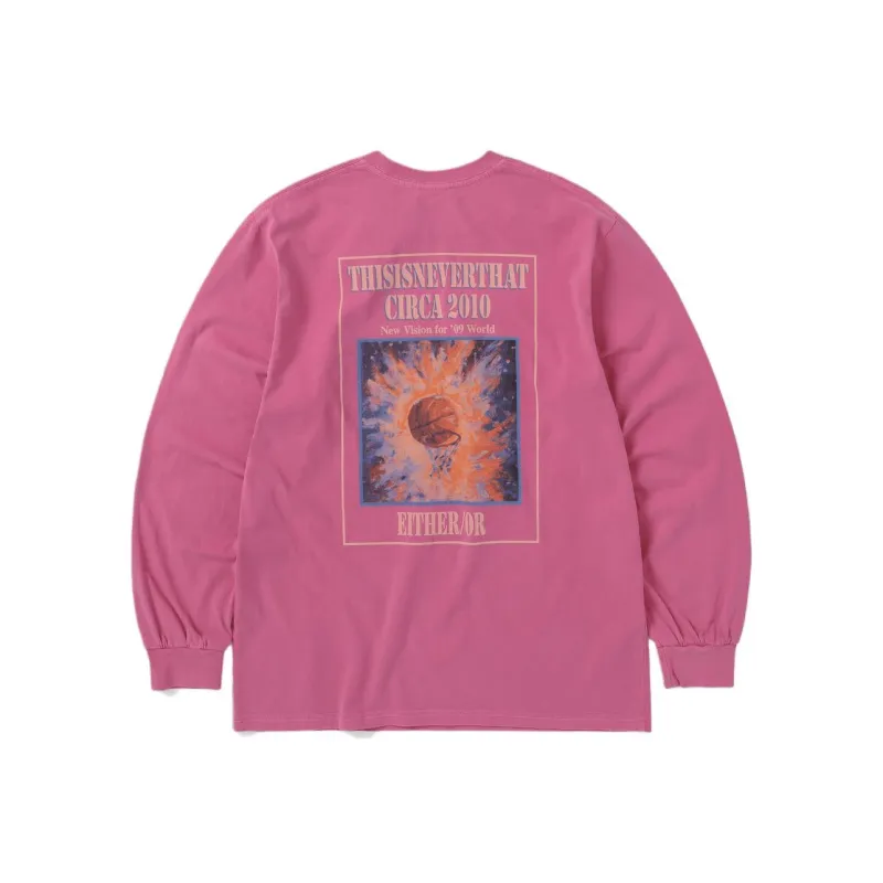 Thisisneverthat FW24 Basketball Hoop L/S Tee T Shirt Unisex Fuchsia-0