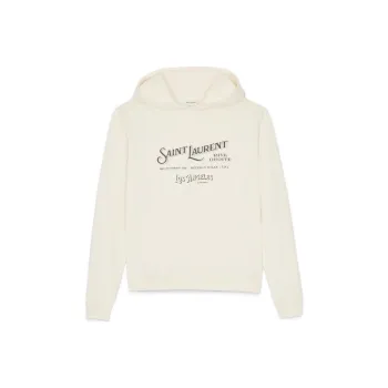 SAINT LAURENT Rive Droite Series Sweatshirts Unisex Milk White