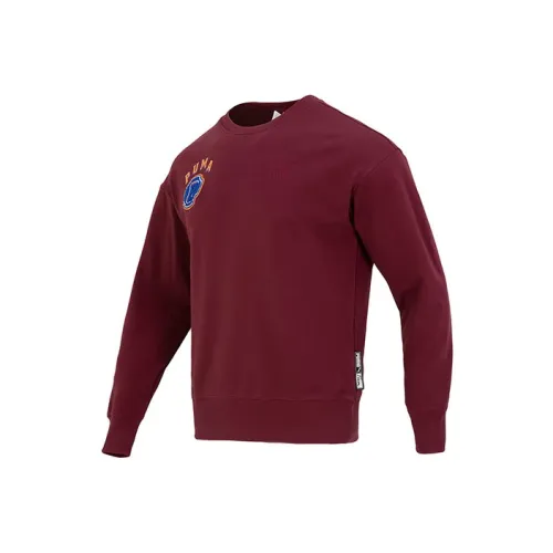 PUMA Team Badge Sweatshirts Men Burgundy