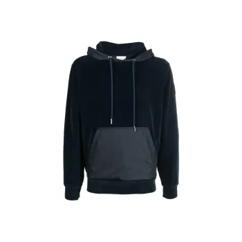 Moncler Logo-patch Sleeve Velvet Hoodie